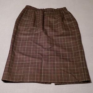 Pendleton Wool Pencil Skirt Pockets Checkered